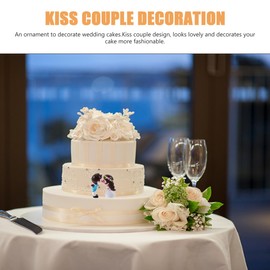 SEWACC 1 Par De Miniture Decoración Mini Muñeca Boda Decoración Pareja Lindos Adornos para Boda Figuritas Pastel Topper Boda Figuras para Pastel Bebé Estatuilla Plug-In Marioneta Amantes