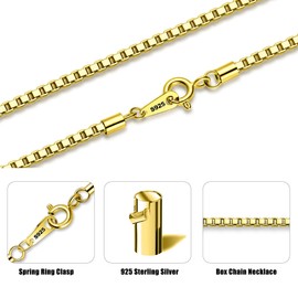 Gacimy Gold Chain Necklace for Women 14K Gold Plated, 2.0mm Thick Gold Over 925 Sterling Silver Box Chain for Women, 20" Length