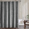 Fredsure Distressed Velvet Shower Curtain Set, 13 Pieces Grey Including