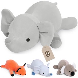 OurHonor 4.2lbs 24in Elephant Weighted Stuffed Animals, Weighted Plush, Gifts for Kids, Adults, Girls and Boys(Grey)