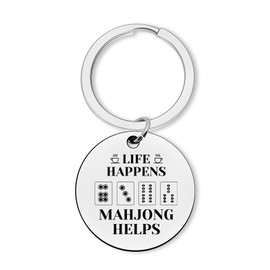 Mahjong Keychain Funny Gifts for Mahjong Lovers Friends Family Jewelry for Player Gift for Mom Grandma Sisters Christmas Birthday Retirement Gifts