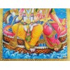Gold Foil Embossed Hindu God Lord Vishnu Goddess Lakshmi Shrine