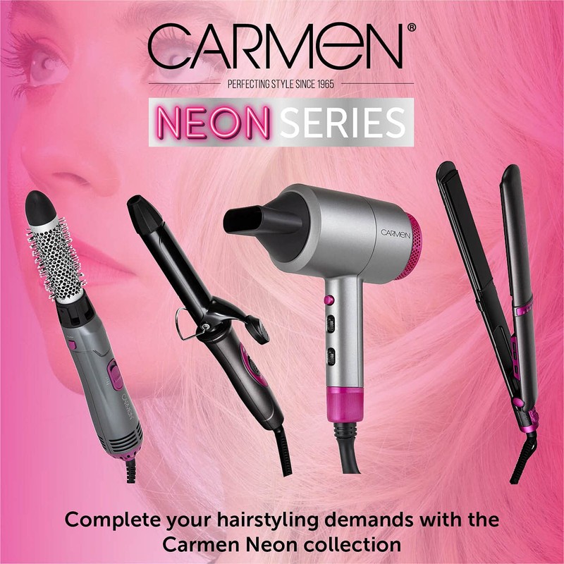 Carmen C81068 Neon 25mm Curling Tong with Keratin-Infused Coating, 90-Second