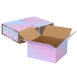 DERZIFUN 8x8x4 Medium Shipping Boxes, 30 Pack Purple Cardboard Mailer Box, Gift Boxes for Packaging Small Business