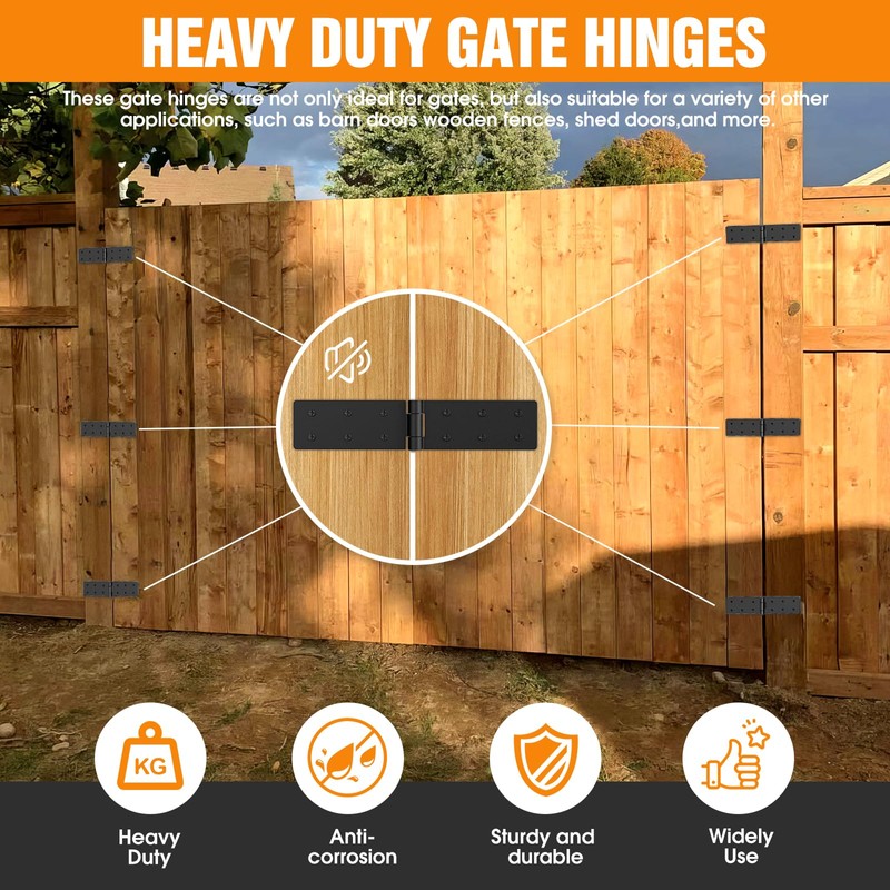 Heavy Duty Gate Hinges,Adjustable Butt Folding Door Hinge with Screws,270