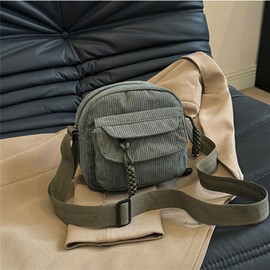 OrcOw Small Corduroy Crossbody Bag Messenger Bag Purse Cute Shoulder Bag Tote Bag Handbag With Adjustable Strap Mini Cell Phone Bag for Women Men Boy Teen Gift Travel Shopping Daily