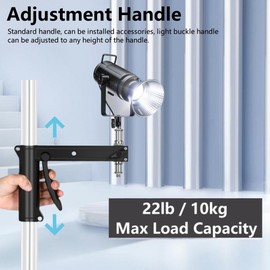 BOLLUMA Photography Pistol Grip Sliding Arm Aluminum with Reversible 1/4" to 5/8" Baby Pin Stud, Light Stand Grip for LED Video Light Monolights Softboxes Compatible with ø1.4"/35mm Center Column