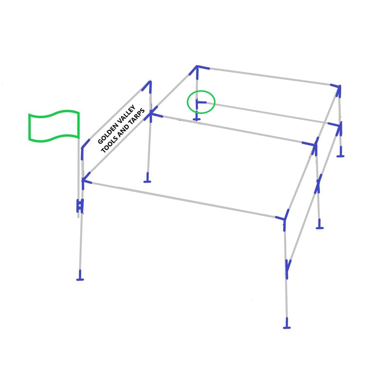2pc 1" 2 Way L Shaped Corner Slider Canopy Fitting