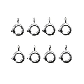 DOITOOL 20pcs Bright Silver Alloy Spring Ring Clasps Durable Connection Clasps for DIY Jewelry Making for Necklaces Bracelets and Accessories