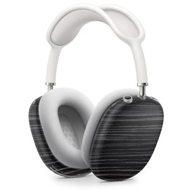 DesignSkinz - Skin Decal Protective Scratch Resistant Vinyl Wrap - Compatible with AirPods Max Headphones - Black Wood Texture