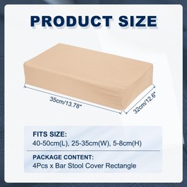 uxcell Bar Stool Cover Rectangle, Stretch Washable Saddle Counter Vanity Barstool Slipcover Seat Cushion Protector with Elastic Band for Wooden Metal Bench Chair(Yellow, 4Pcs)