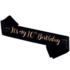 PYQWA It’s My 10th Birthday Sash - Happy 10th Birthday Party Decor - Sweet Ten Years Old Birthday Sash for Girl