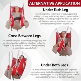 EZ Assistive Patient Hygiene Assist Lift Sling, Lift Sling for Patient Shower Bath, Toileting Lift Sling for Elderly (Red, Medium)