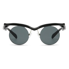 willochra Small Frame Round Punk Sunglasses Women Men Luxury Vintage Rimless Sun Glasses For Ladies Shades UV400 (C1)