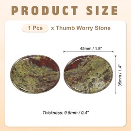 PATIKIL Thumb Worry Stone for Anxiety, Natural Oval Crystal Stone, Polished Gemstone Hand Carved Pocket Rock Anxiety Crystals for Women Stress Gifts Meditation, Red Brown