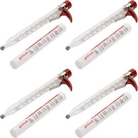 Juego de 4 Termómetros para freír Profundo, Bradshaw, 25115, Herramienta Ideal para Cocinar un Platillo con una Cocción Excelente, Cuenta con un Clip de Sujeción y una Funda Protectora De Alta Resistencia para tu Seguridad, Rojo