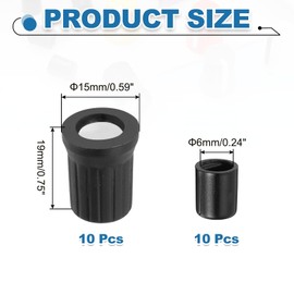 sourcing map 10pcs Potentiometer Knobs,D-Shaft Replacement Rubber Potentiometer Control Knob Replacement Push Rod Cap for DJ Controller Mixer Console Encoder Speaker(Black White)