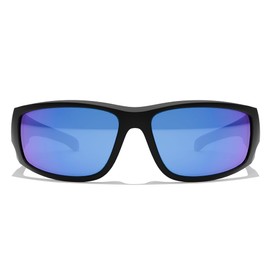 BNUS Polarized Sunglasses with Corning Glass Lens - High Definition, Fashionable, and Scratch-Resistant (Black/Blue Flash Non-Polarized, Glass lens)