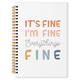 Grace Yonks Funny Relatable It's Fine Journal Notebook, Gentle Humor for Daily Life, Aesthetic Composition Book for Girls, Preppy School Supplies, 5.8" x 8.3" with 80 Pages(019)