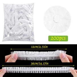 ACTOYS Elastic Food Storage Bags, Pack of 200 Food Covers, Covers for Bowls, Transparent Cling Film with Elastic Band, Shower Cap, Mini Greenhouse Tents