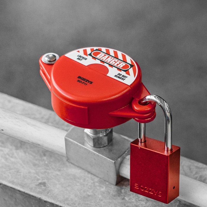 BOZZYS Red Faucet Locks Outdoor with Aluminum Padlock | Fit