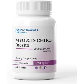 Puregen Labs  Myo Inositol & D-Chiro Inositol 2050mg 120 Caps
