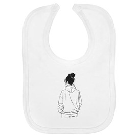 Azeeda 'Girl in Hoodie Back View' Soft Cotton Baby Bib (BI00059851)