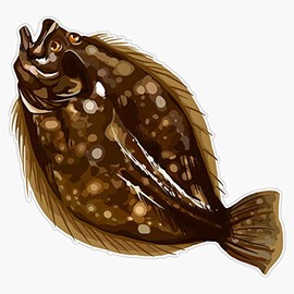 Flounder | Fluke Vinyl Decal Bumper Sticker 5"