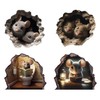 Starripon Cute Mouse in the Hole Wall Stickers, Set of