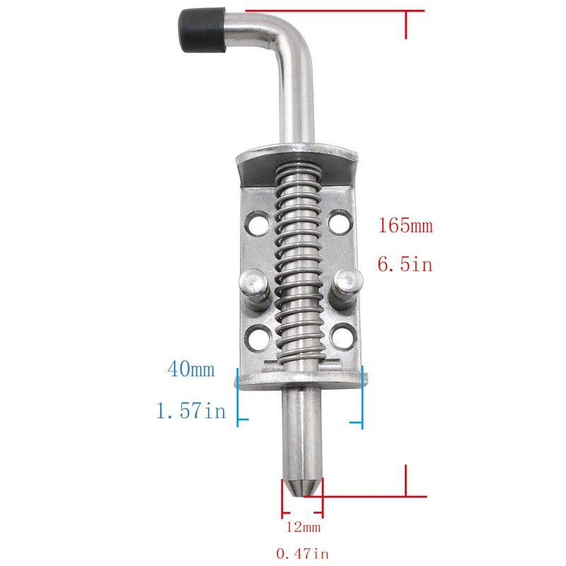 BLLNDX Spring Pin Latch Lock 1/2Inch 304 Stainless Steel Spring