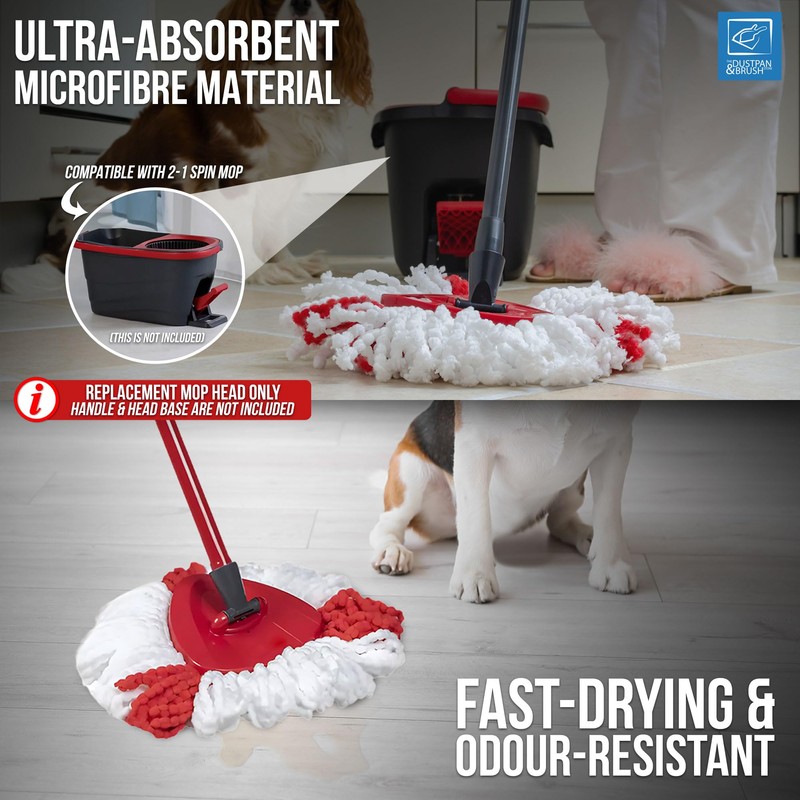 Spin Mop Heads - Compatible with Vileda Mop Head Replacement