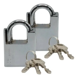 2 Candados Hierro Alta Seguridad 50mm Con Coraza Anti Ganzúa                                                                                          