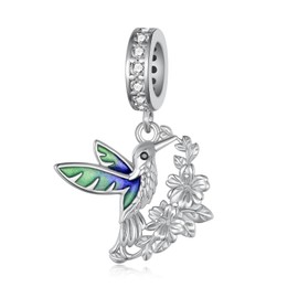 Zunxinsan Hummingbird Gifts 925 Sterling Silver Hummingbird Charm Cute Animal Jewelry Gifts for Women