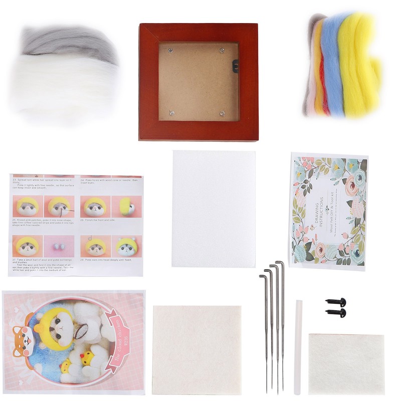 Needle Felting Kit Photo Frame Wool Felting Supplies Animal Plush