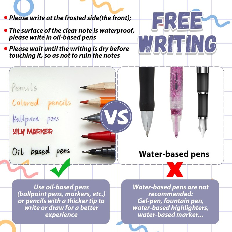 Gueevin 100 Sheets 8.5 x 11 Inch Transparent Sticky Notes,