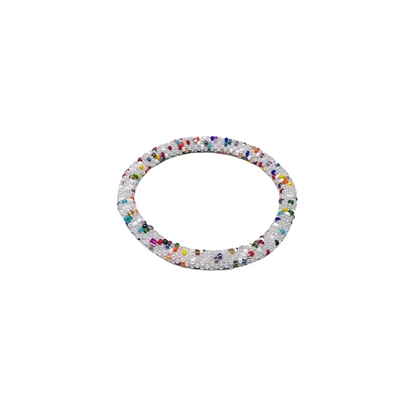 WigsPedia Crochet Glass Seed Bead Nepal Boho Bracelet - Multicolor