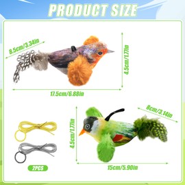 TaimeiMao Pack of 2 Cat Toy, Simulated Chirping Bird, Cat Toy Bird Electric, Interactive Plush Cat Toy, Chirping Bird Cat Toy