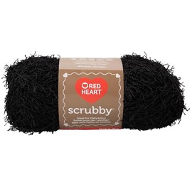 Red Heart Scrubby Yarn – Polyester Specialty Yarn – Black