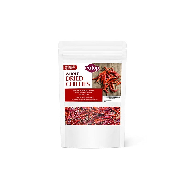Rulop Whole Dried Red Chilli 100g, Premium Quality, Resealable Pouch