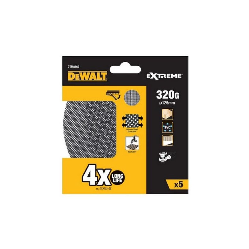 Dewalt DTM8562-QZ Sanding Mesh K320, 125 mm, Set of 5