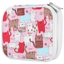 Estuche para Agujas de Ganchillo, Bolsas Para Guardar Hilos Gran Capacidad Con Cremallera Con Bolsillos Web, Ganchos De Crochet Y Accesorios Tejer Kit De Ganchos De Crochet Estuche