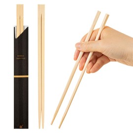 Restaurantware Bambuddha 9.1 Inch to Go Twin Chopsticks 100 Durable Bamboo Chopsticks - with Paper Sleeve Bamboo Premium Chopsticks for All Kinds of Foods Ideal for Cafes and Restaurants