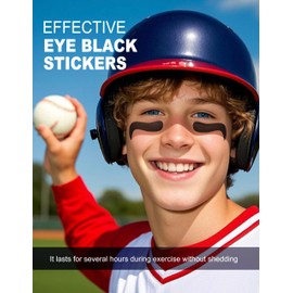 Eye Black Stickers, Sports Eyeblack Stickers Breathable Eye Strips for Baseball Football Softball Fans on Game Day (Mixed#04 48 Pairs)
