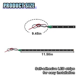 DUSCOKE 4PCS DC 12V Waterproof Car LED Light Strip, 30CM/1Ft 3528 15SMD Car Underbody Light Strip with 9" Wire, Vehicle Interior Exterior Decoration Light for Golf Cart, Boat, Motorcycle (Green)