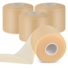4 Rolls Pre Wrap Tape, Athletic Foam Sports Tapes, Sports Foam Bandage for Hair Ankles Wrists Hands and Knees, 2.4 Inches x 22 Yards - Beige