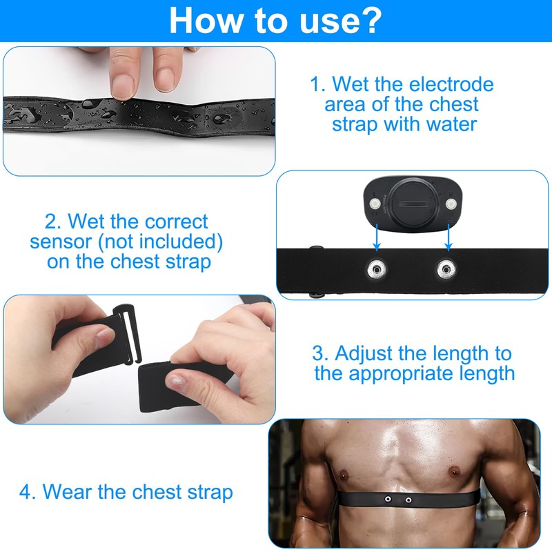 Chest Strap Replacement Elastic, V3 Replacement Strap for ANT, Chest
