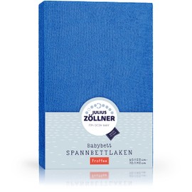 Julius Zöllner 8300113300 - fitted sheet terry for children's bed, size: 60x120 cm / 70x140 cm, color: blue