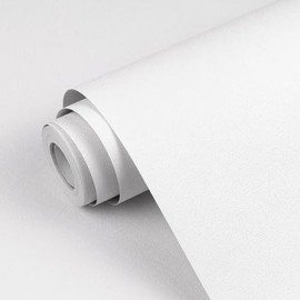 White Contact Paper Solid White Peel and Stick Wallpaper 17.3"x80" Matte Self Adhesive Waterproof Vinyl Roll for Bathroom Kitchen Backsplash Cabinets Shelf Liners Drawers