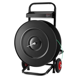 VEVOR Banding Strapping Cart, Fit for PET/PP/Polyester Strapping Coils with 8 or 16 in Core Size, Heavy Duty Strapping Dispenser Equipped with Upgrade Brake System, Built-in Spacious Tray for Tools