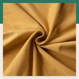 VelvetHome Fitted Sheet, 90 x 200 cm, 100% Combed Cotton, Made in the EU, Jersey Bed Sheet for Mattress Height up to 25 cm, Premium Quality, Beautiful Colours, Mustard